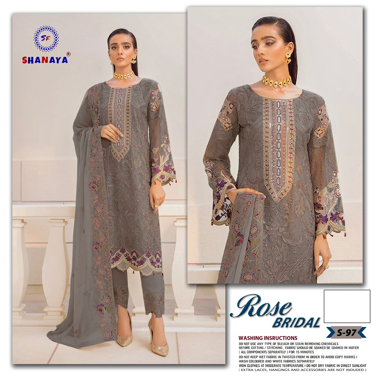 shanaya rose bridel s 97 gerogette catchy look salwar suit single