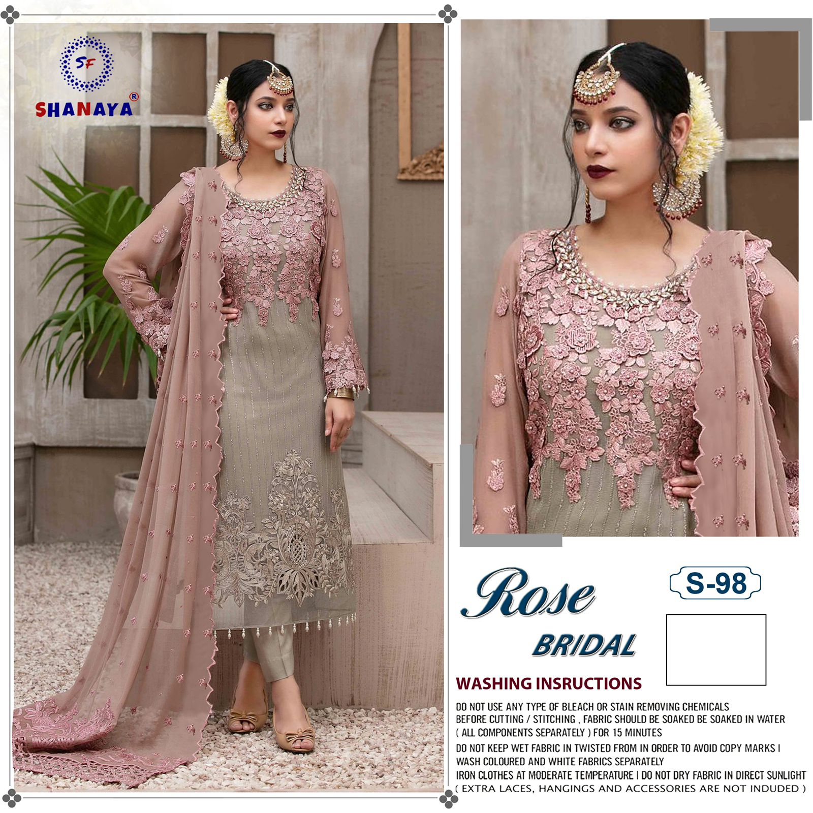 shanaya rose bridel s 98 gerogette catchy look salwar suit single