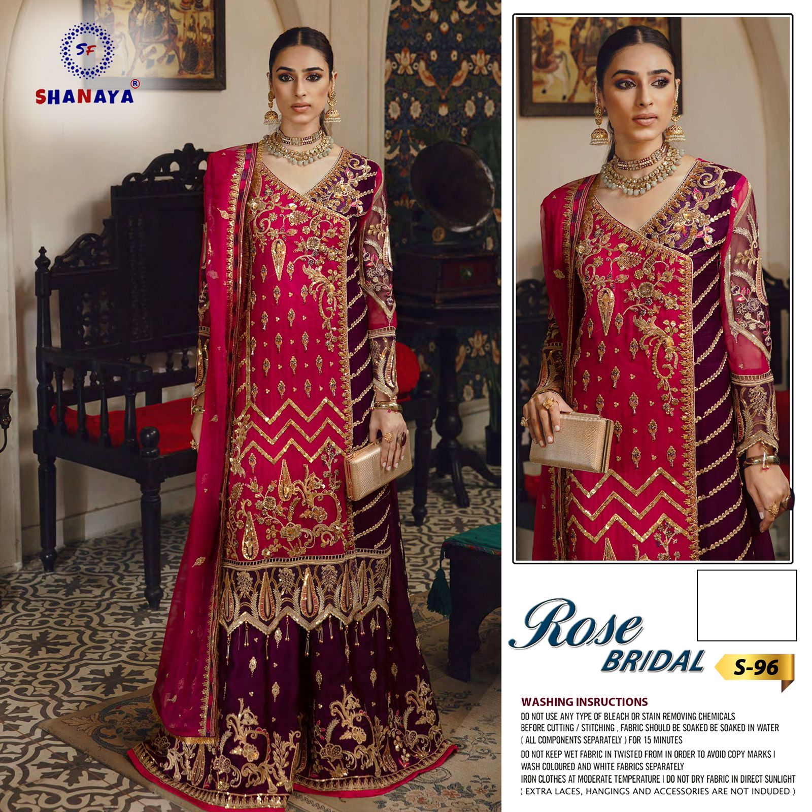 shanaya shanaya rose bridel  s 96 gerogette catchy look salwar suit single