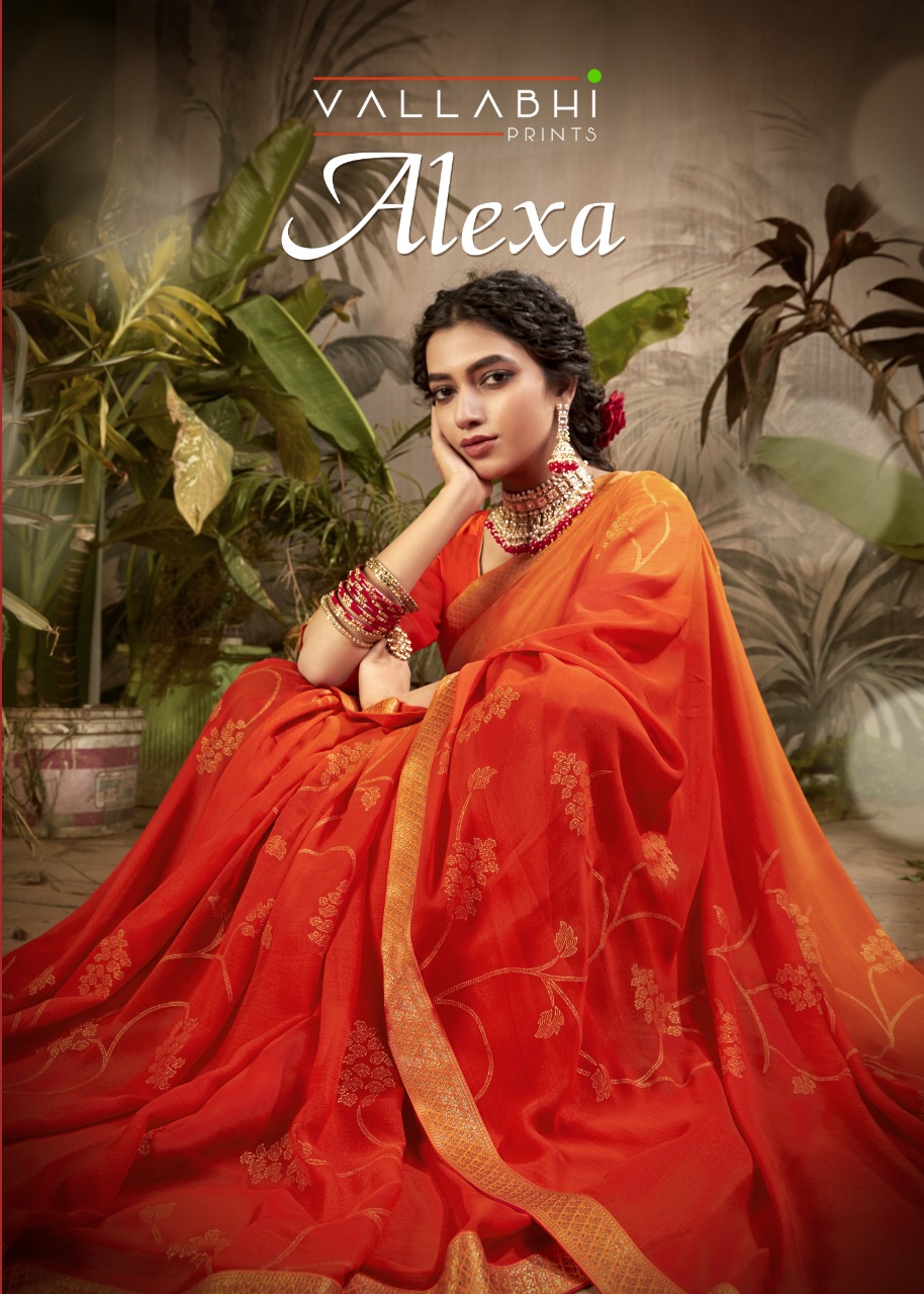 Vallabhi print alexa weightless regal look saree catalog