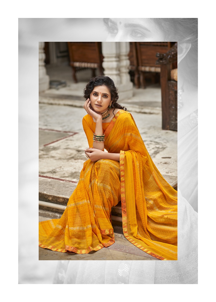 Vallabhi print hi choice georgette look regal look saree catalog