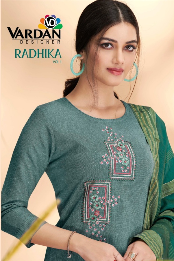 vardan designer radhika 1 cotton gorgeous look top bottom with dupatta catalog