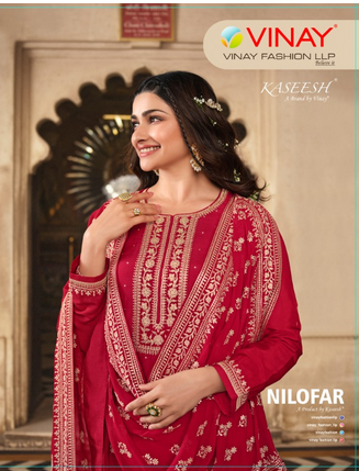 vinay fashion kaseesh nilofar heavy embroidery dola gorgeous look salwar suit catalog