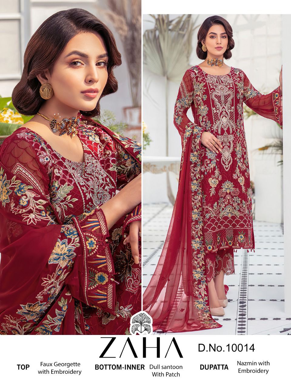 zaha ZAHA 10014 Salwar Kameez Georgette Singles