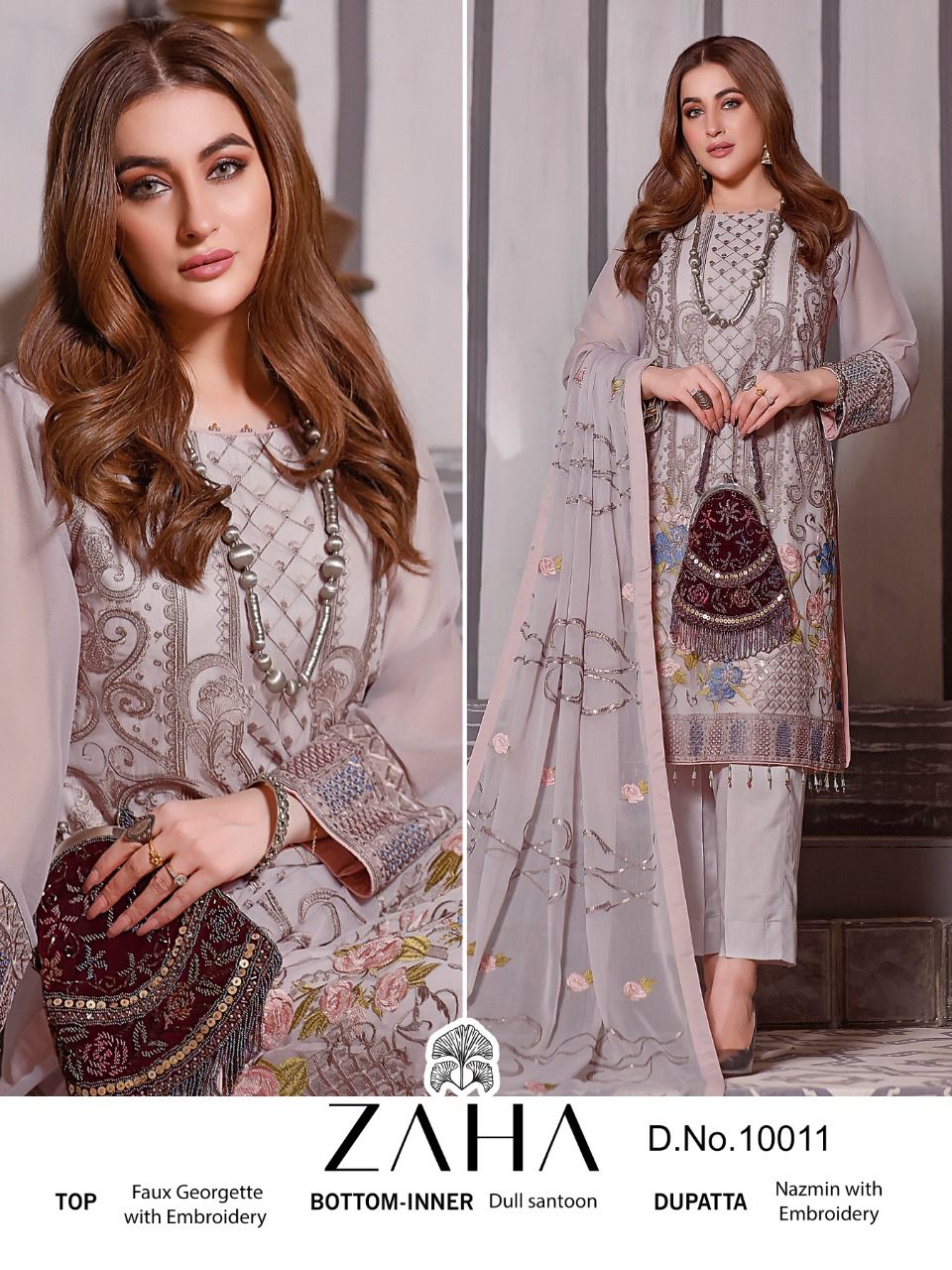 zaha zaha 10011 georgette attractive look salwar suit single