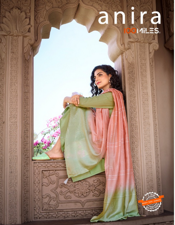 100 miles anira cotton decent look top pant with dupatta catalog