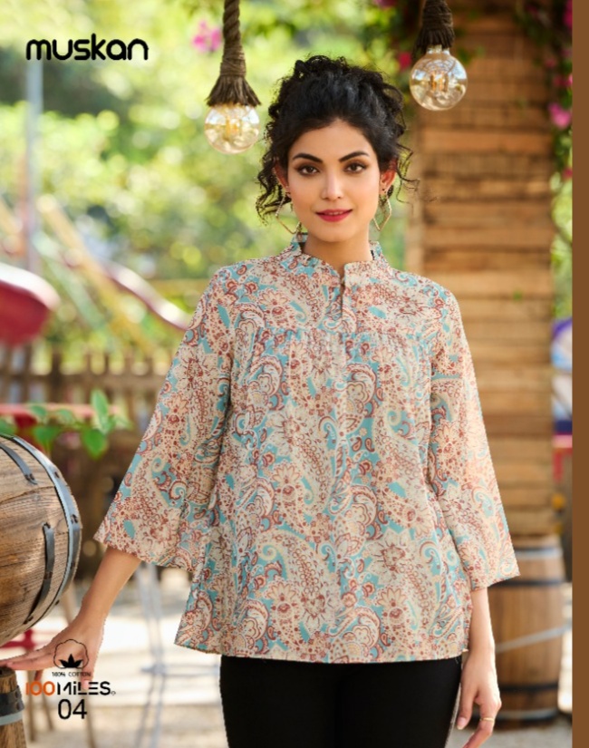 100 miles muskan georgette  exclusive print top catalog