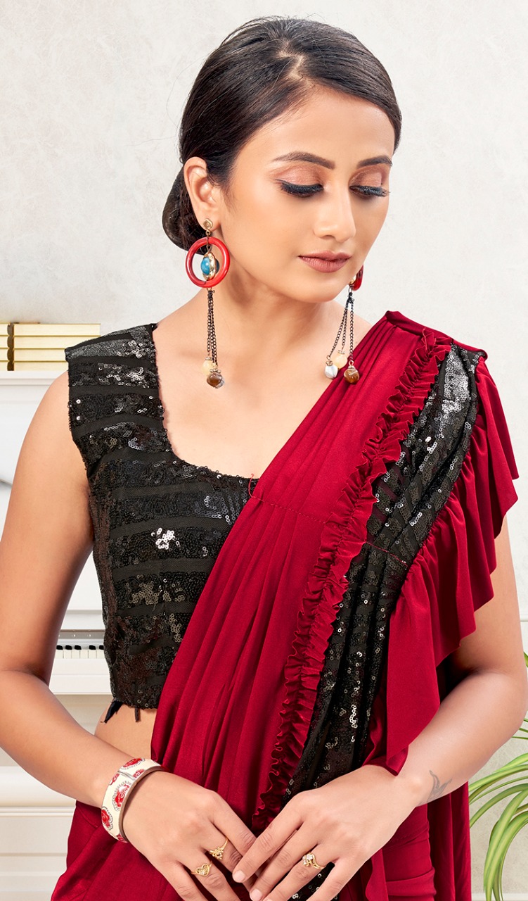 amoha trendz Design No 10418 Imported Lycra regal look saree catalog