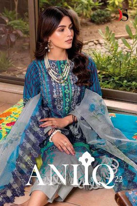 deepsy suit ainq 22 cotton attrective print salwar suit with chiffon dupatta catalog