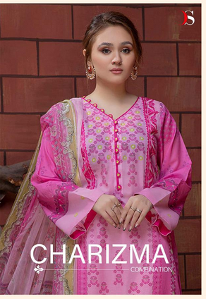 deepsy suit Charizma Combianrion cotton authentic fabric salwar suit with chiffon dupatta catalog