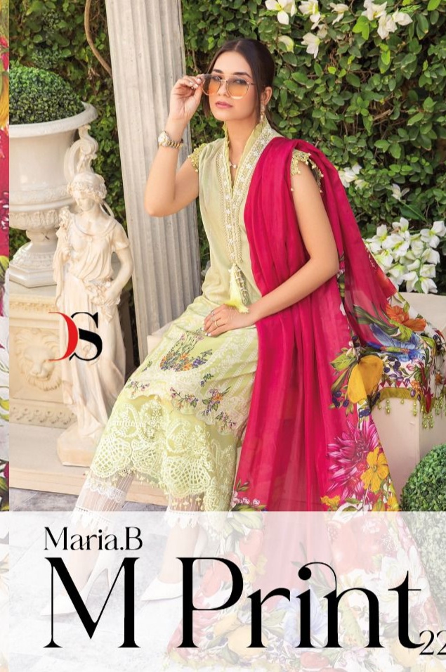 deepsy suit Mariab mprint 22 cotton regal look salwar suit  catalog with chiffon dupatta