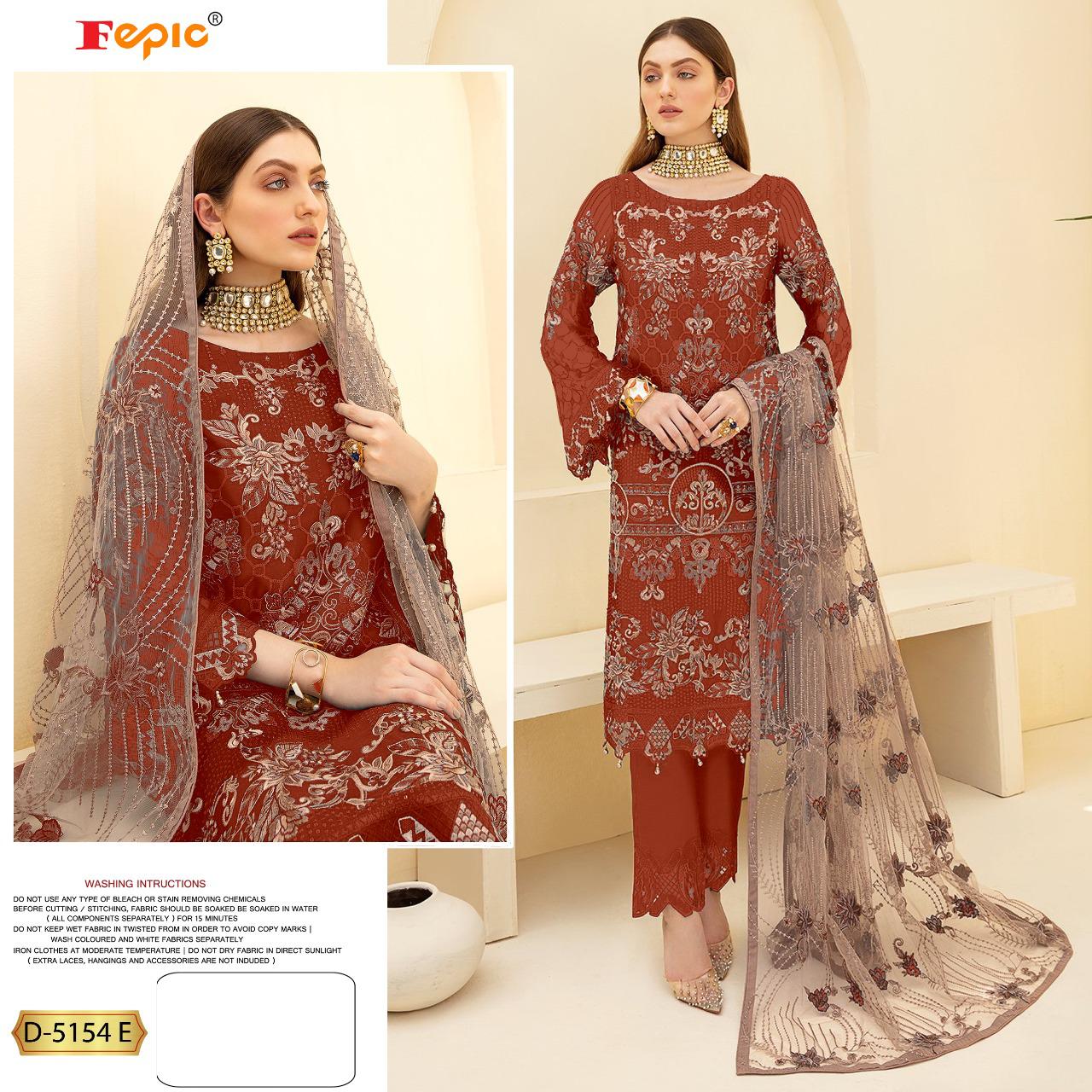 fepic rosemeen d 5154 e georgette heavy embroidary look salwar suit single