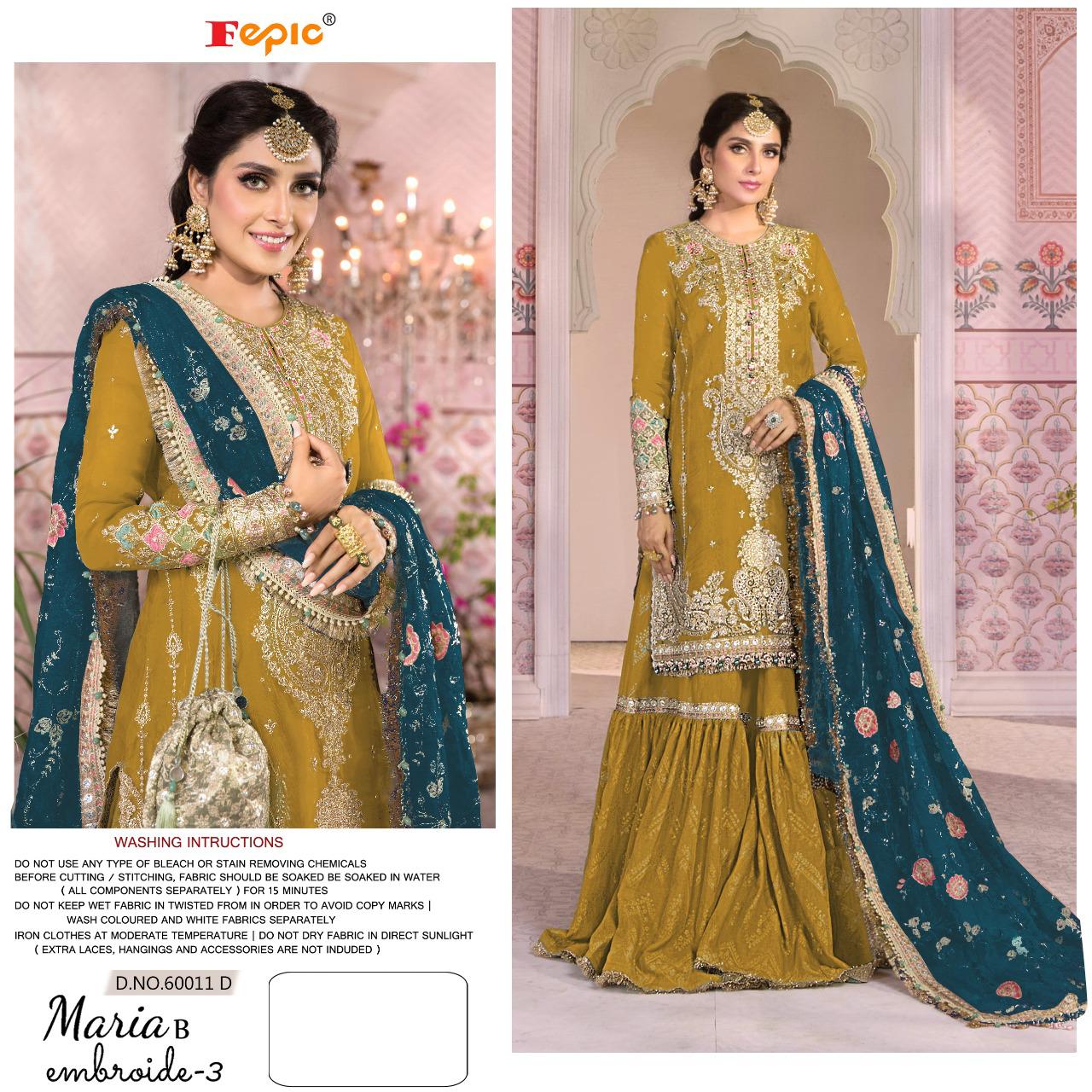 fepic rosemeen  60011 d organza catchy look salwar suit single