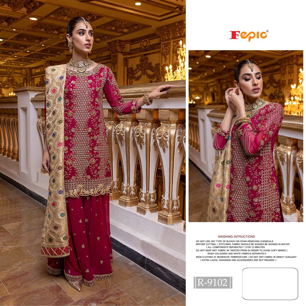 fepic rosemeen r 9102 georgette catchy look salwar suit single