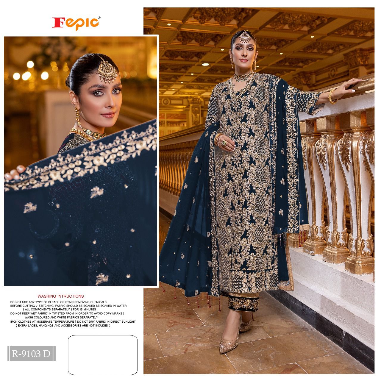 fepic rosemeen r 9103 georgette gorgeous look salwar suit catalog