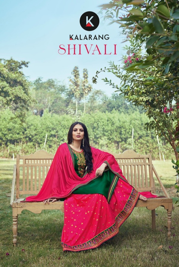 kalarang shivali silk elegant salwar suit catalog