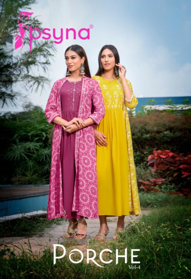 psyna porche 4 rayon gorgeous look kurti catalog