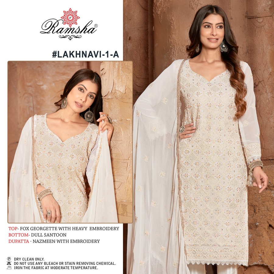 Ramsha  RAMSHA Lakhnavi 1 A Salwar Kameez Georgette Singles