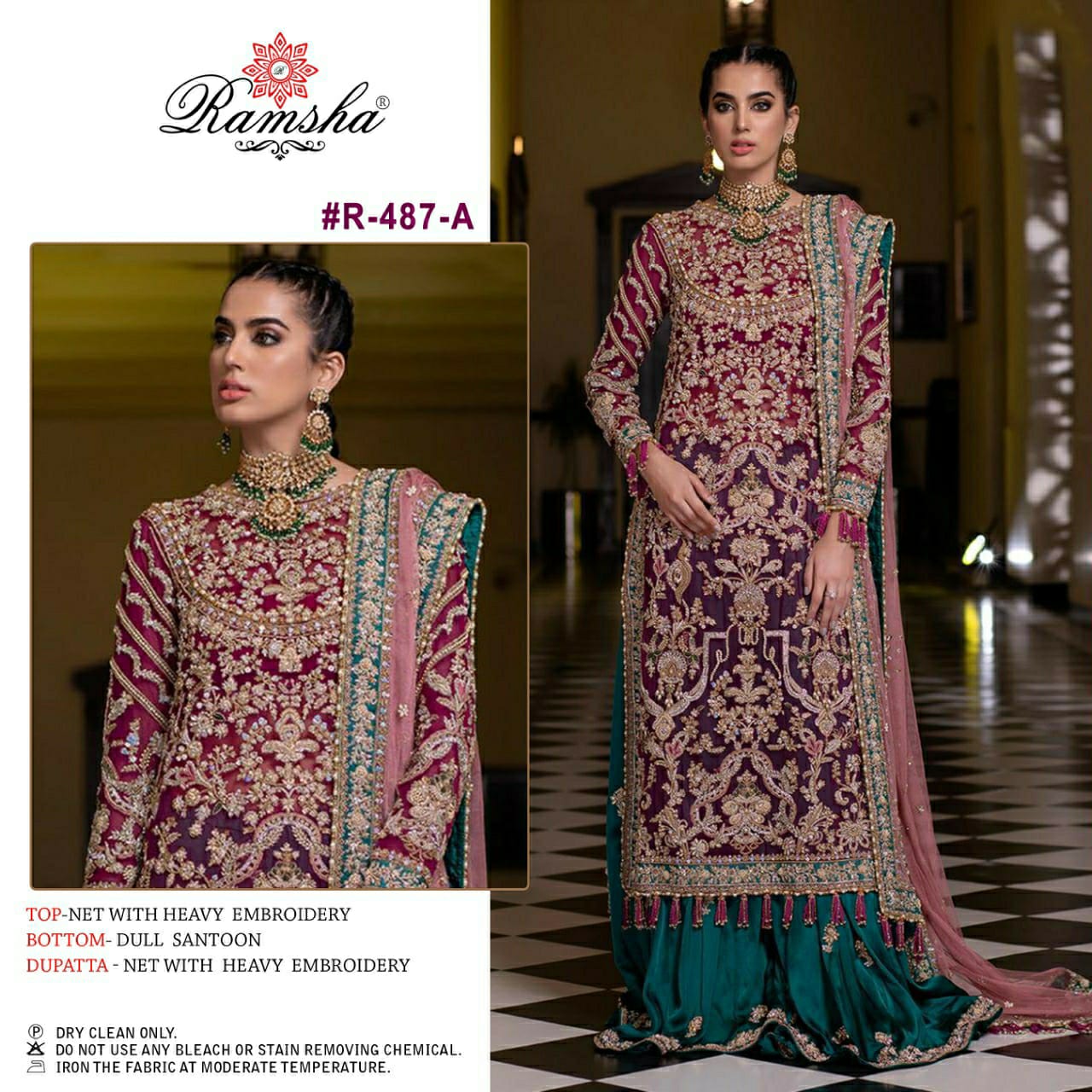 Ramsha Ramsha R-487 A Salwar Kameez Net Singles