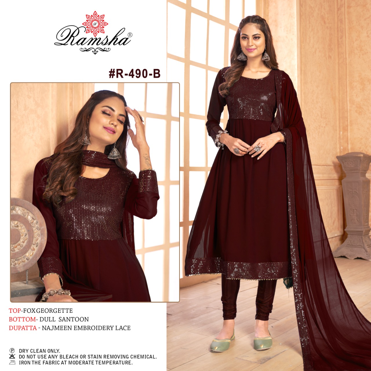 Ramsha Ramsha R-490 B Salwar Kameez Georgette Singles