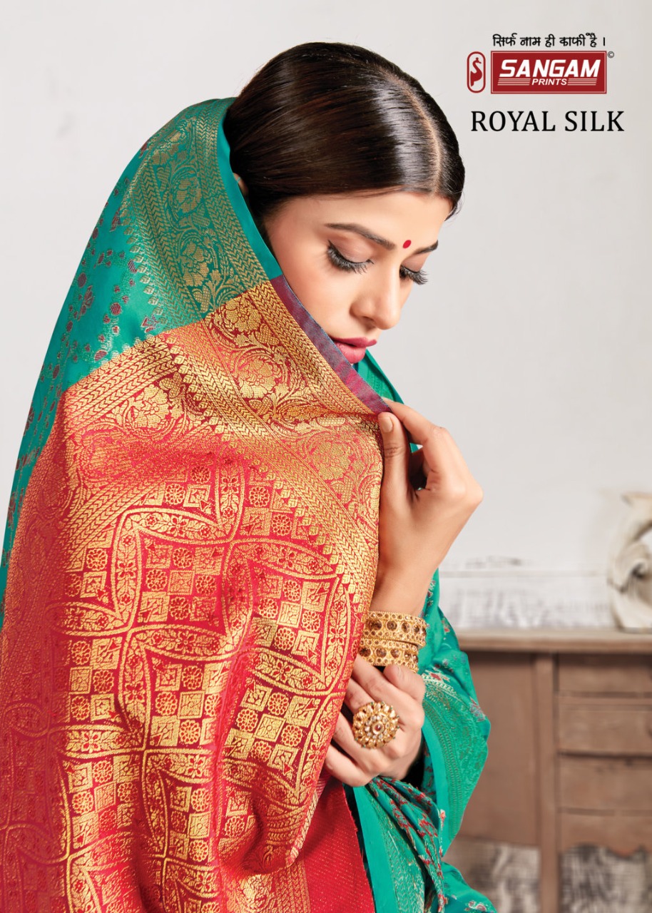 sangam print royal silk patola silk elegant look saree catalog