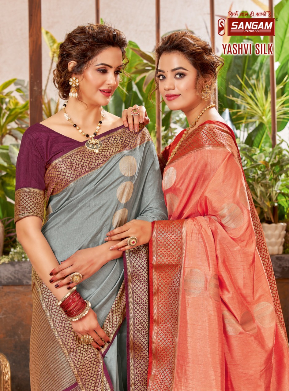 sangam print yashvi silk  silk regal look saree catalog