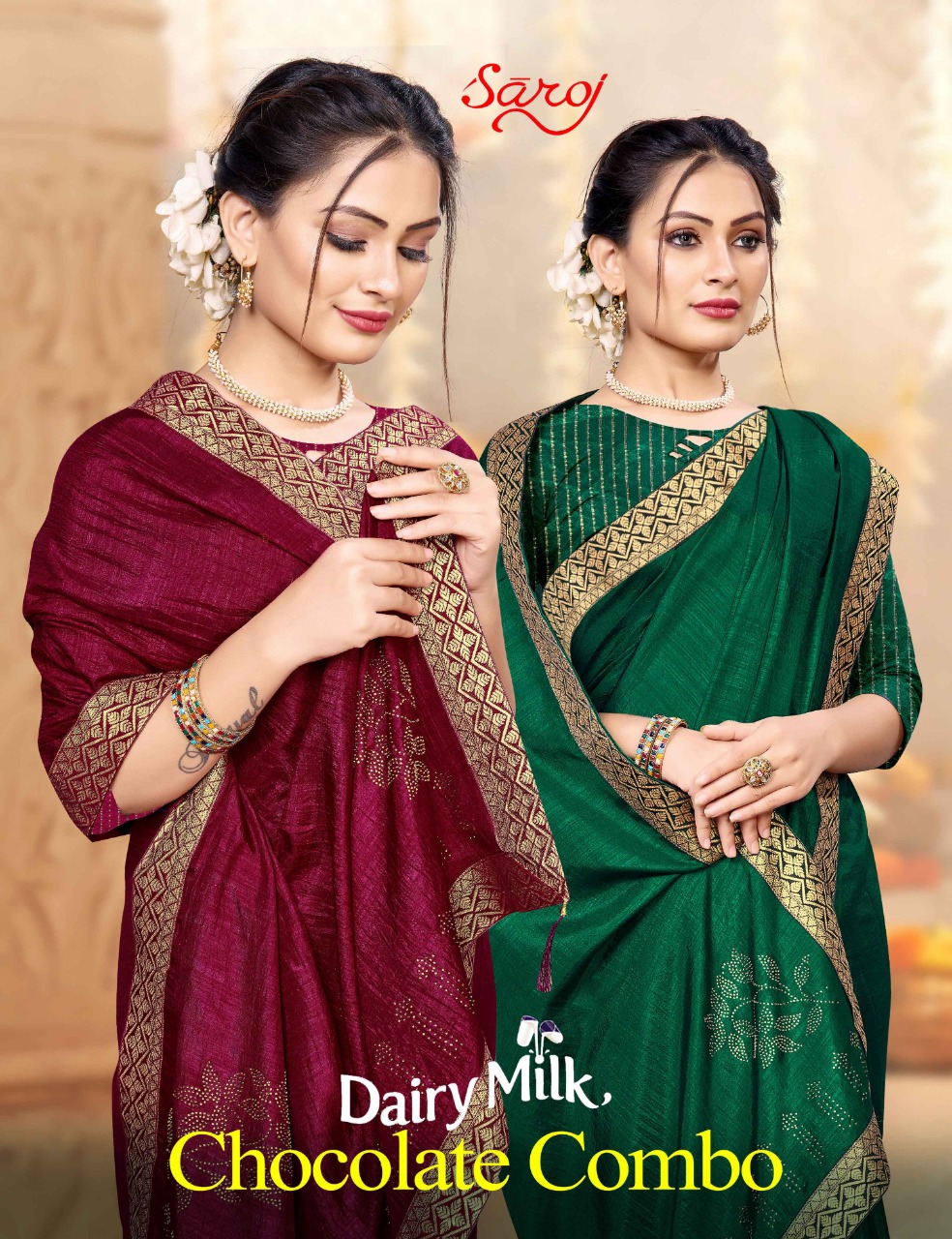 saroj sree dairy milk silk georgeous look saree catalog