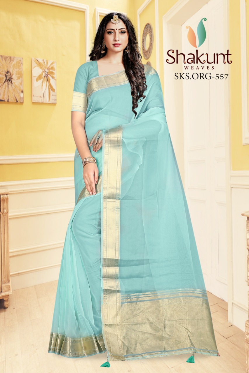 shakunt weaves sks org 557 organza catchy look saree catalog