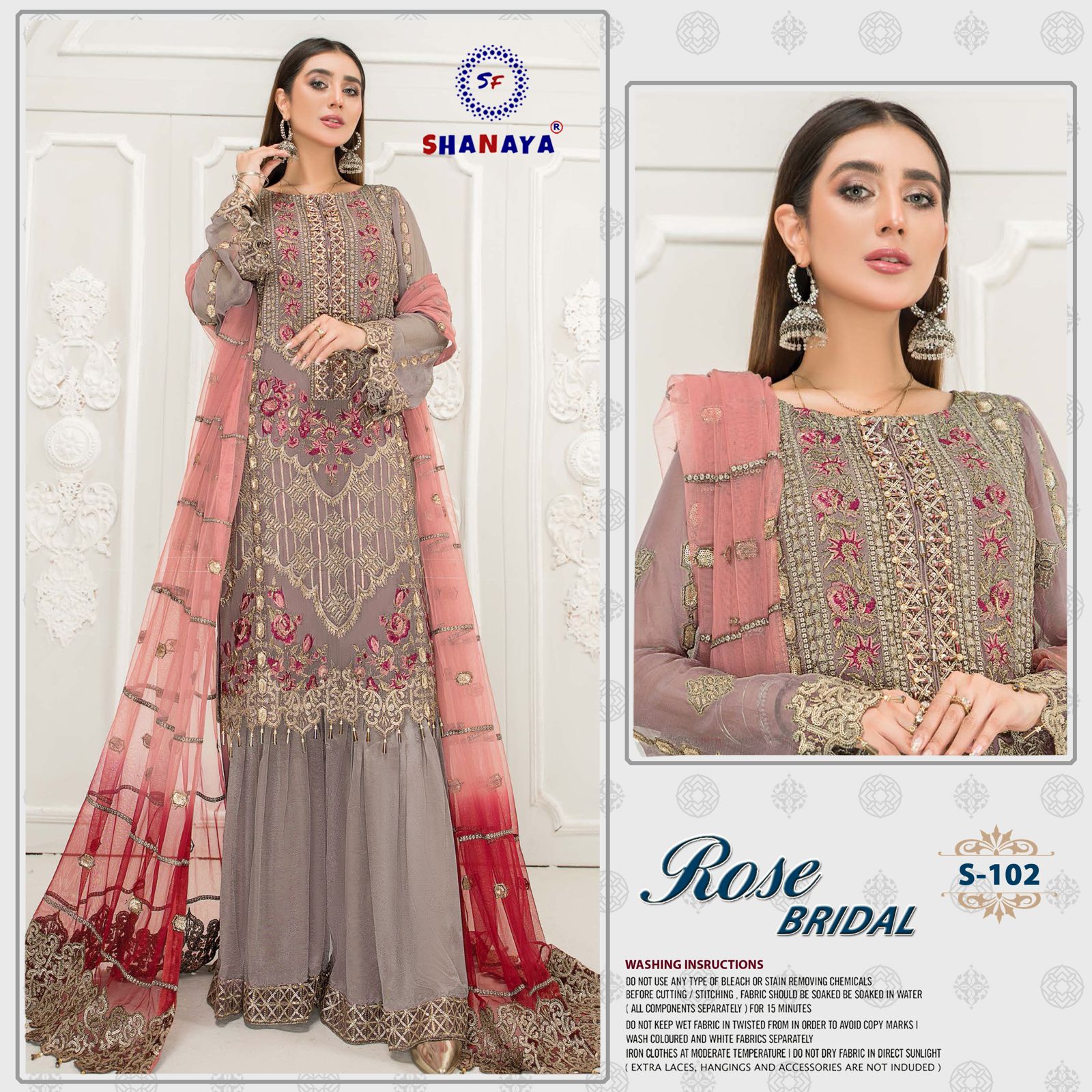 shanaya rose bridel s 102 gerogette catchy look salwar suit single