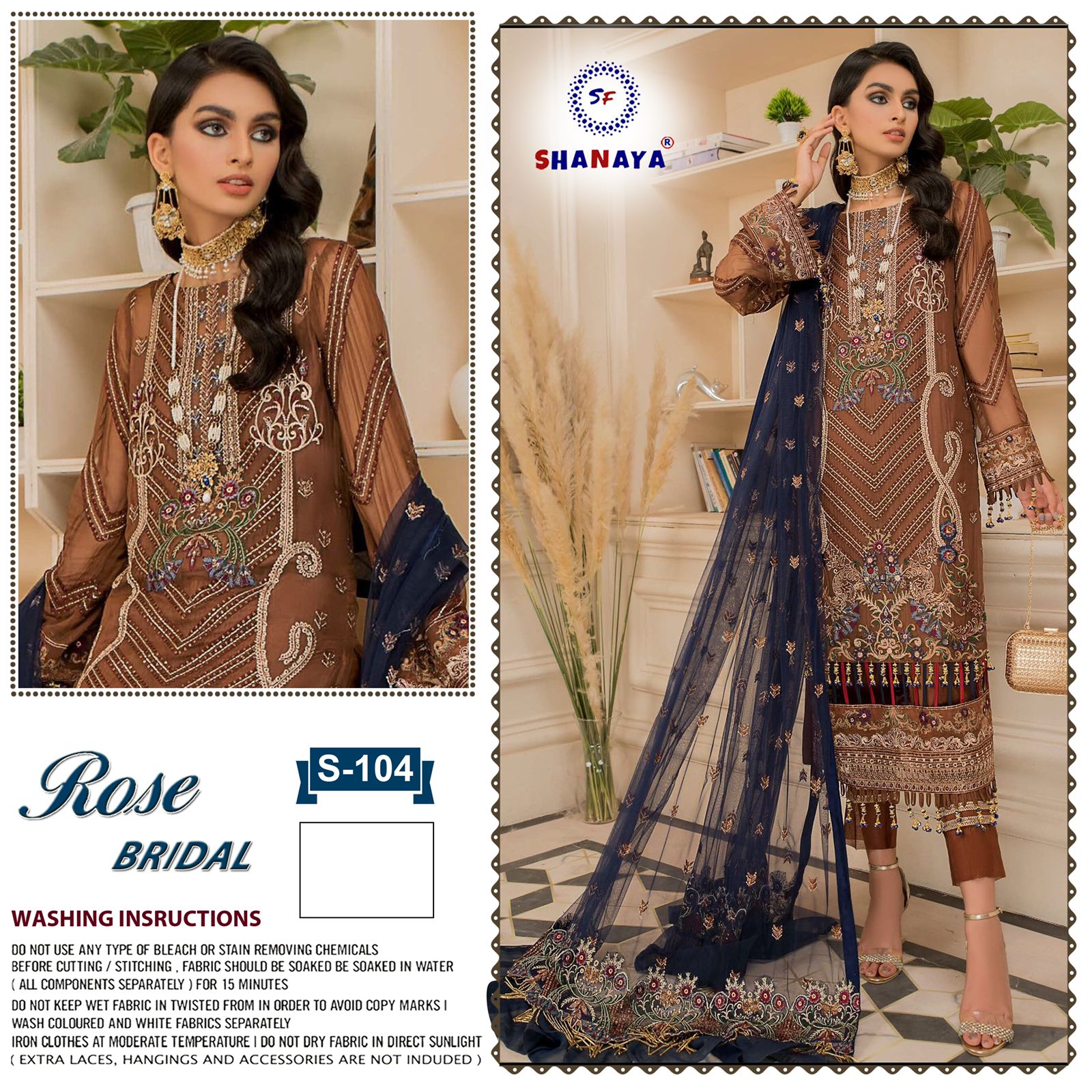 shanaya rose bridel s 104 gerogette catchy look salwar suit single