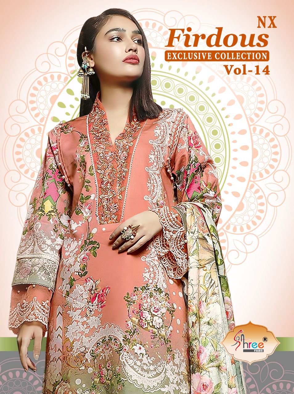 shree fab firdous exclusive collection vol 14 nx cotton regal look salwar suit with siffon dupatta catalog