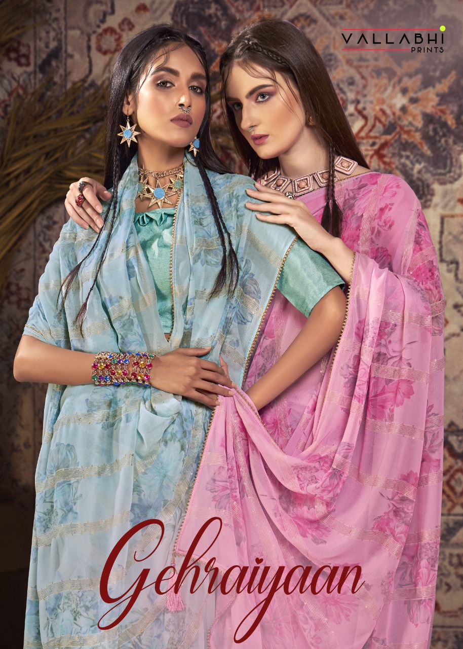 vallabhi print gehraiyaan georgette attractive look saree catalog