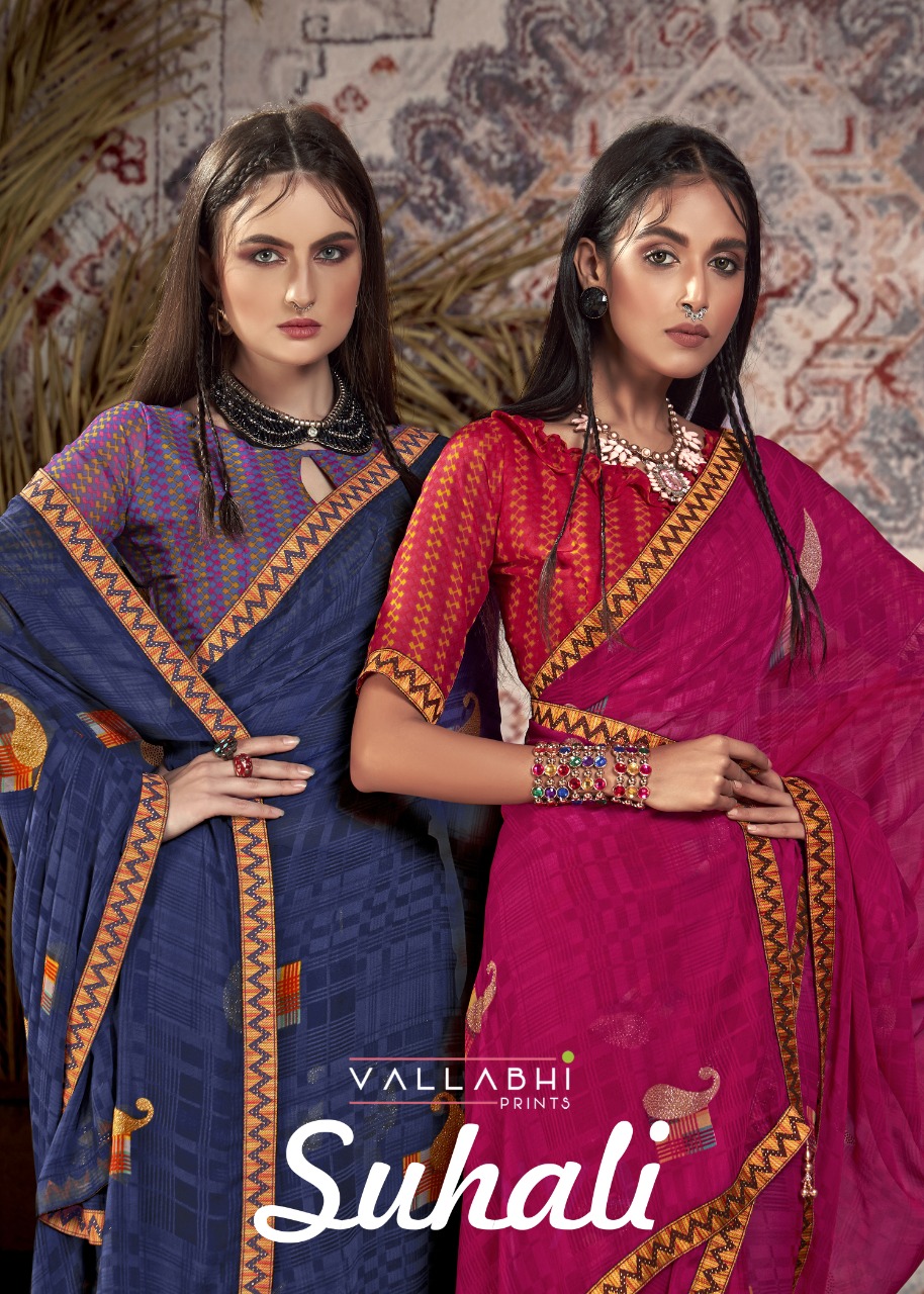 Vallabhi print suhali weightless regal look saree catalog