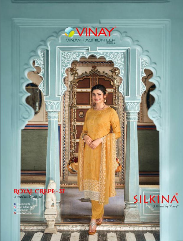 vinay fashion silkina Royal Crepe 37 Royal Crepe catchy look salwar suit catalog