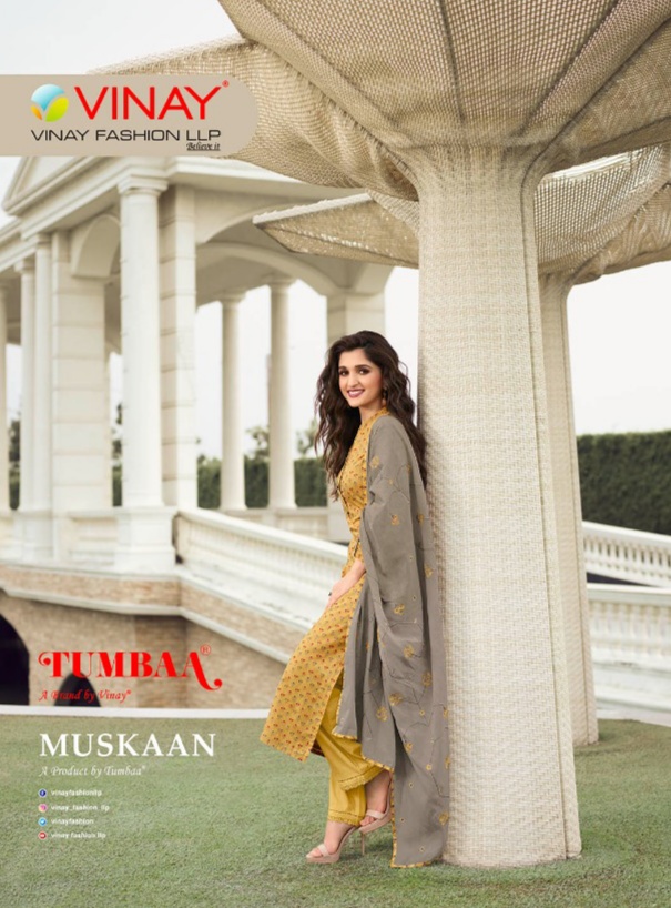 vinay fashion tumbaa muskaan cotton classic trendy look top with bottom and dupatta catalog