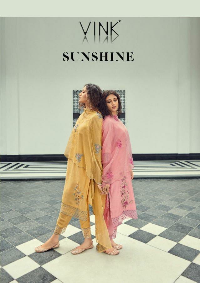 vink sunshine silk classic trendy look top bottom wiyh dupatta catalog