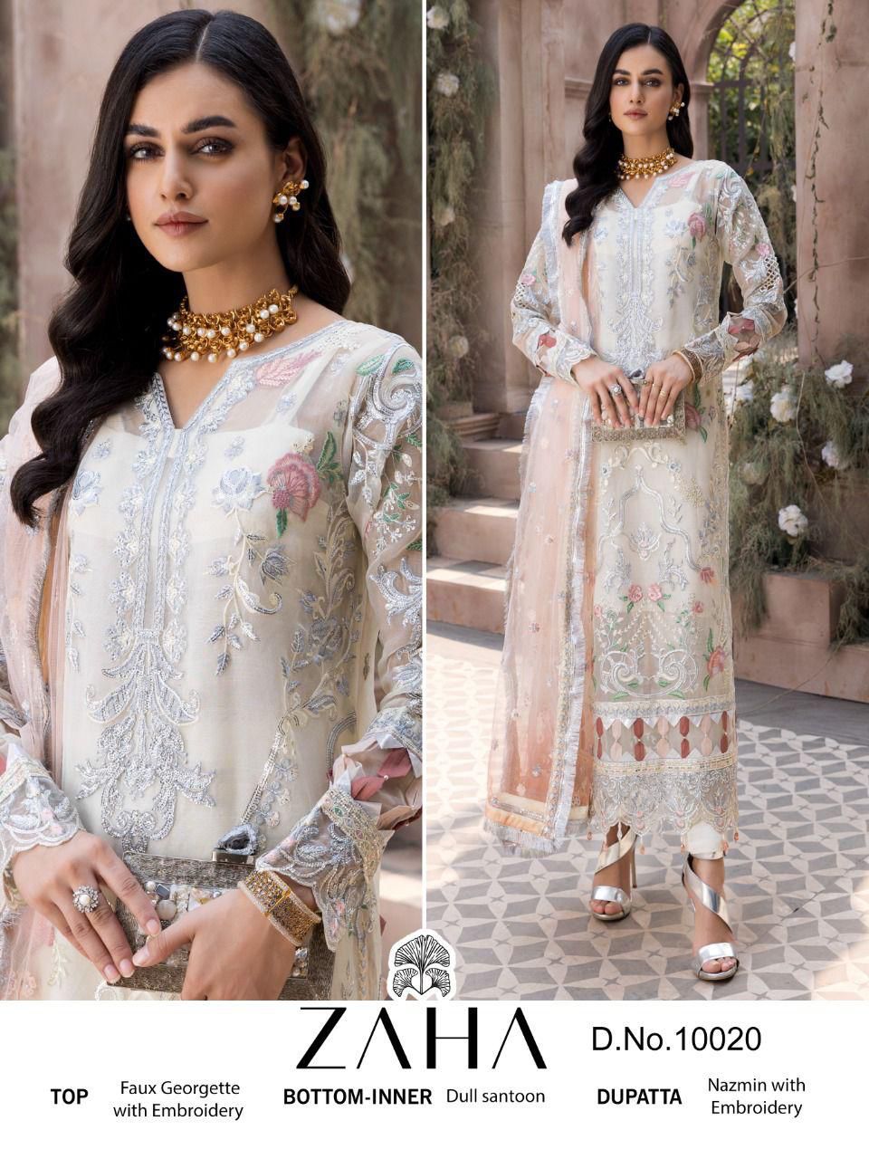 zaha 10020 georgeete catchy look salwar suit single