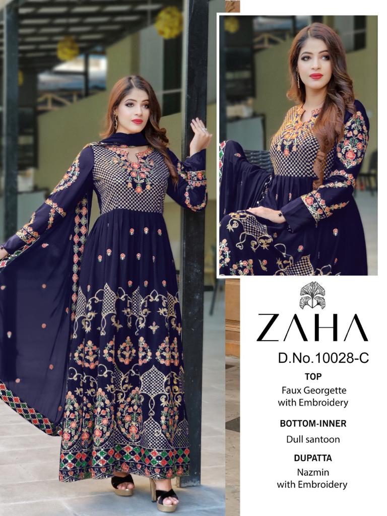 zaha Zaha 10028 C Salwar Kameez Georgette Singles