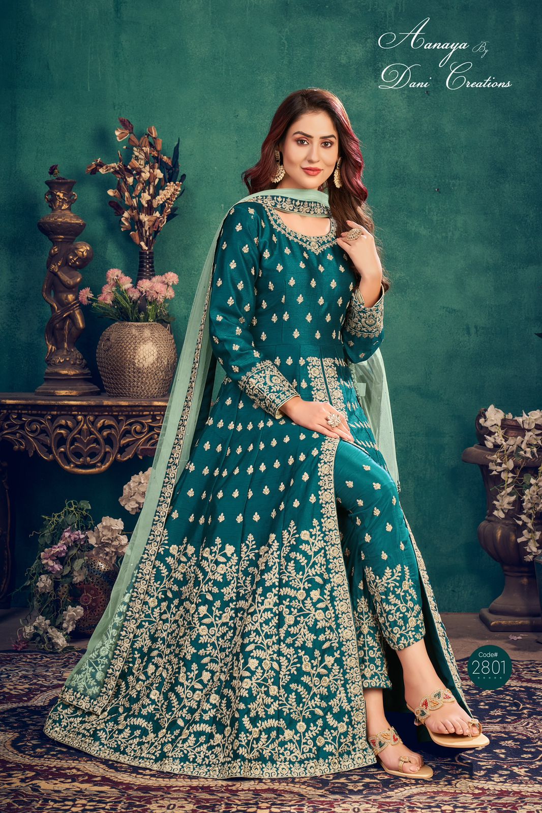 dani aanaya 2800 series vol 128 art silk catchy look salwar suit catalog