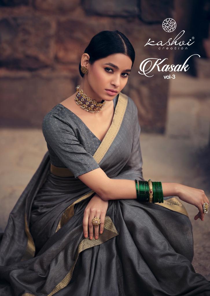 lt kashvi creation kasak vol 3 silk gorgeous look saree catalog