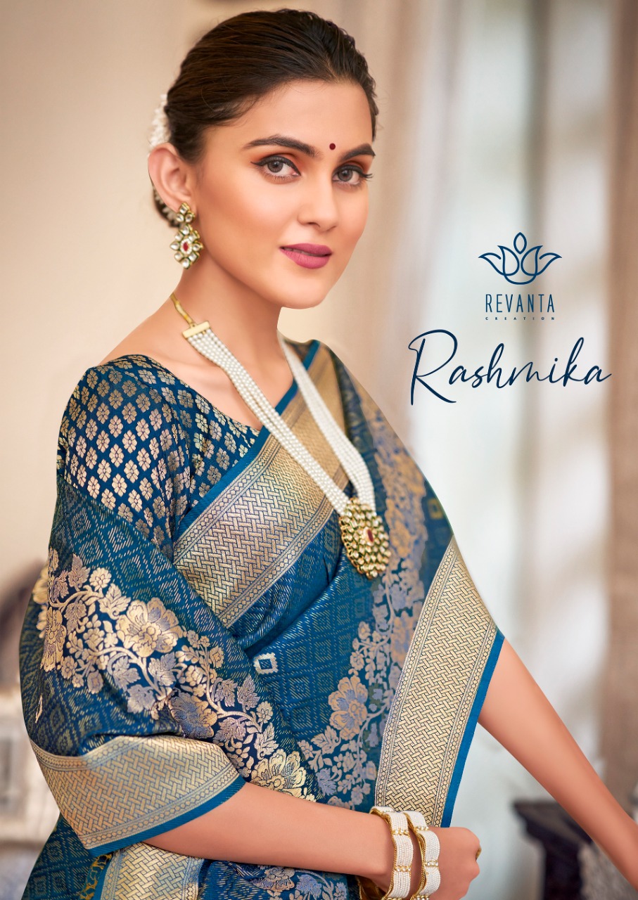 lt revanta rashmika pure silk gorgeous look saree catalog