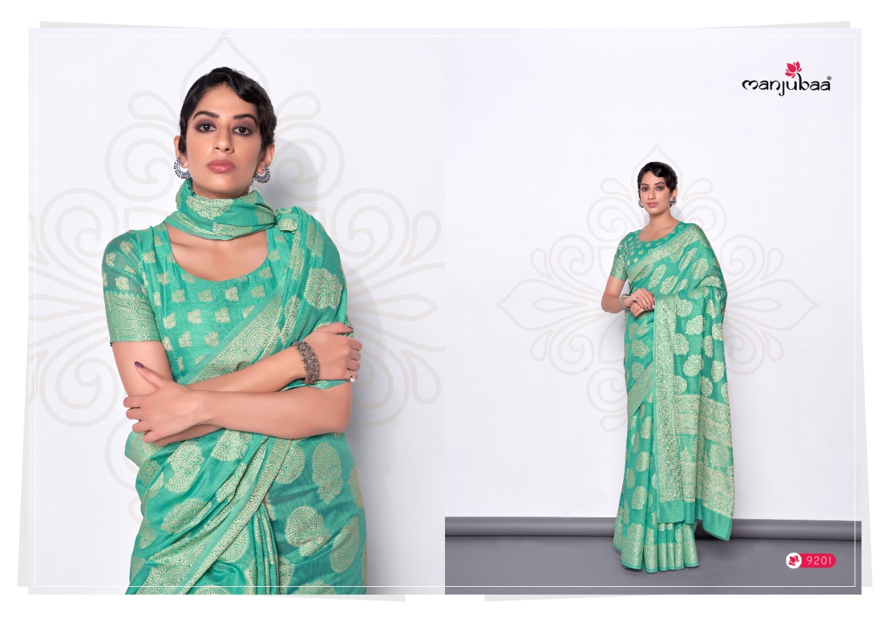 manjubaa muskaan 2 silk 9200 cotton festive look saree catalog