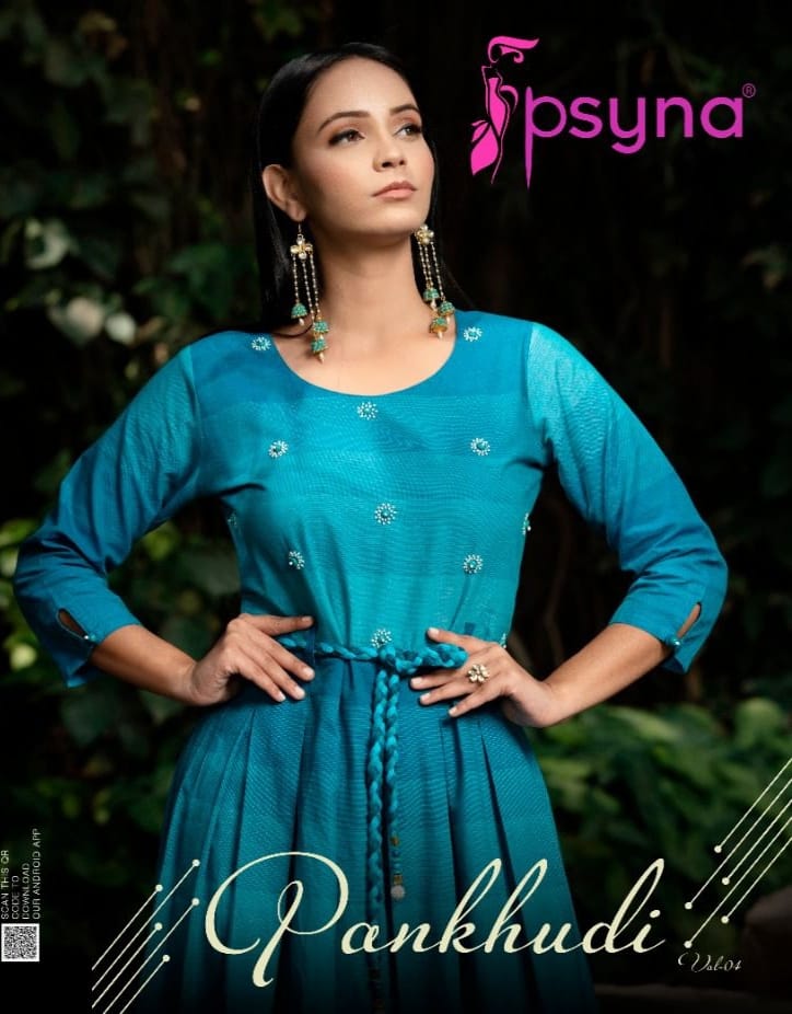 psyna pankhudi vol 4 cotton regal look kurti with balt catalog