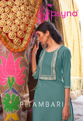 psyna pitambari cotton regal look kurti catalog