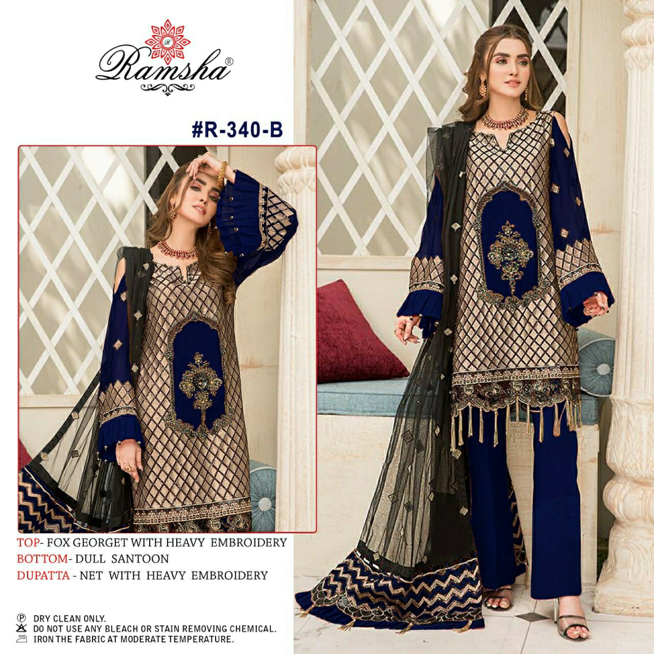 Ramsha RAMSHA R-340 B Salwar Kameez Georgette Singles