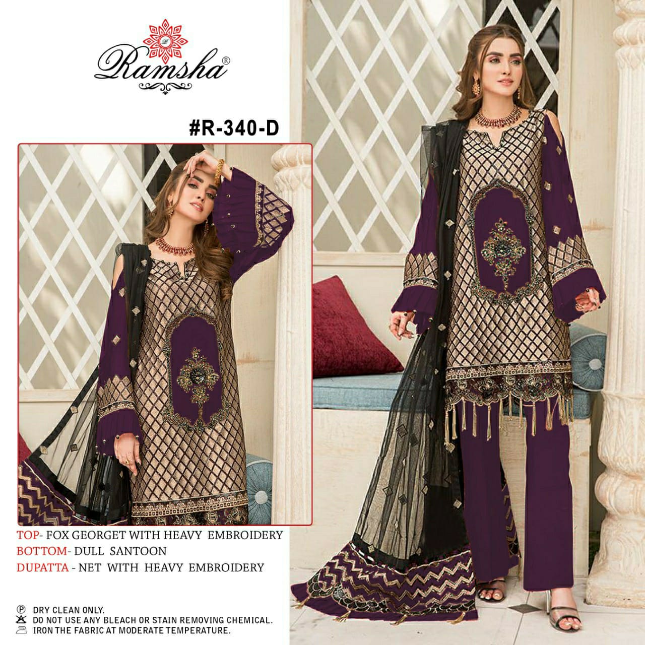 Ramsha RAMSHA R-340 D Salwar Kameez Georgette Singles