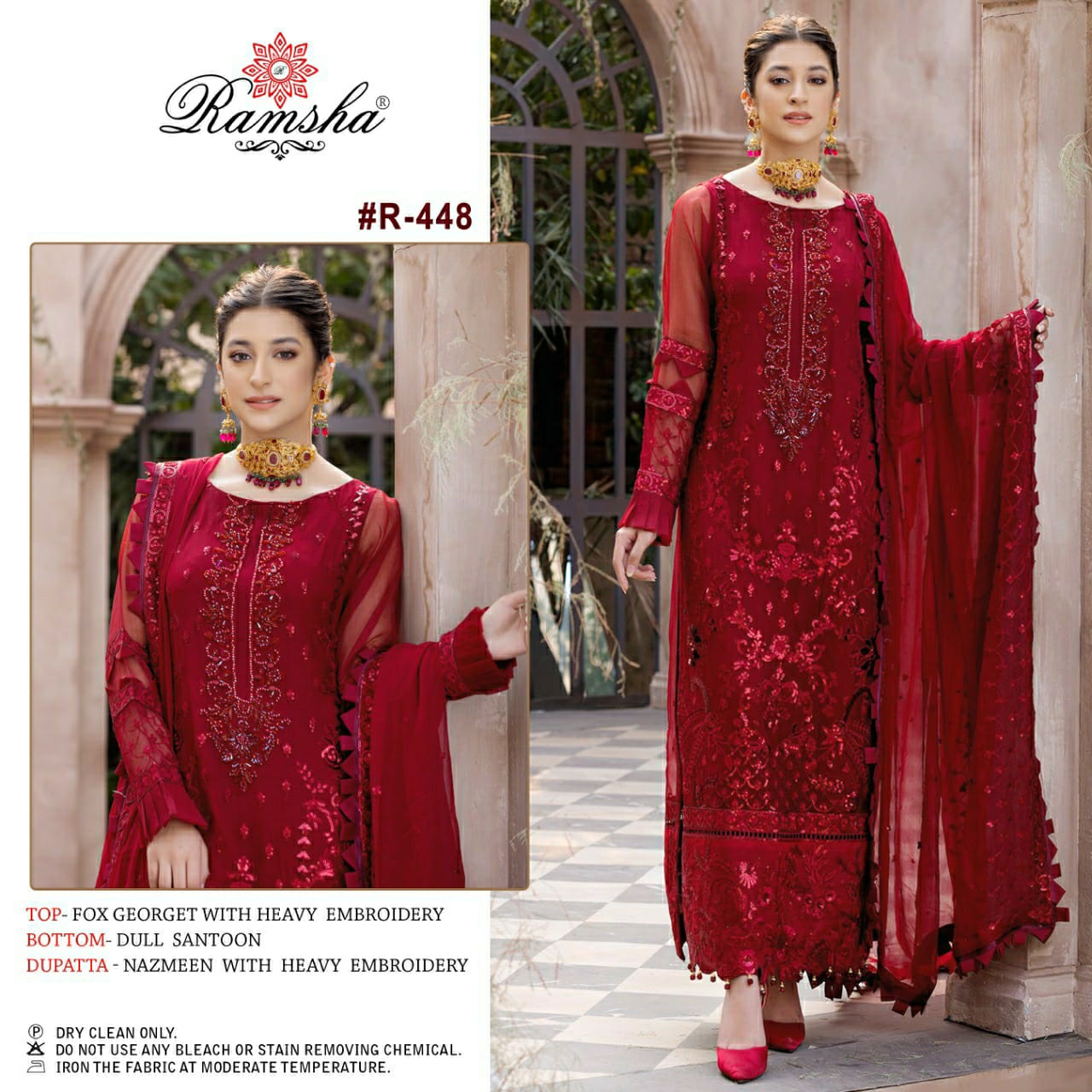 ramsha ramsha r 448 georgette catchy look salwar suit single