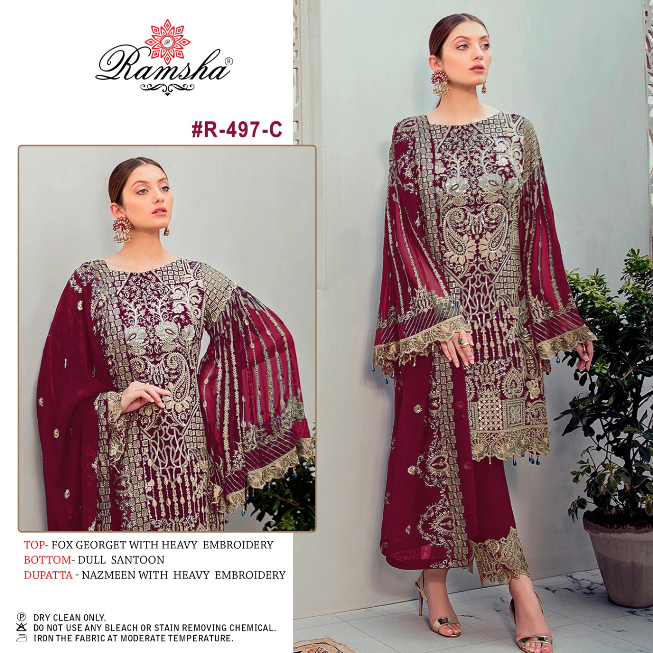 Ramsha RAMSHA R-497 C Salwar Kameez Georgette Singles