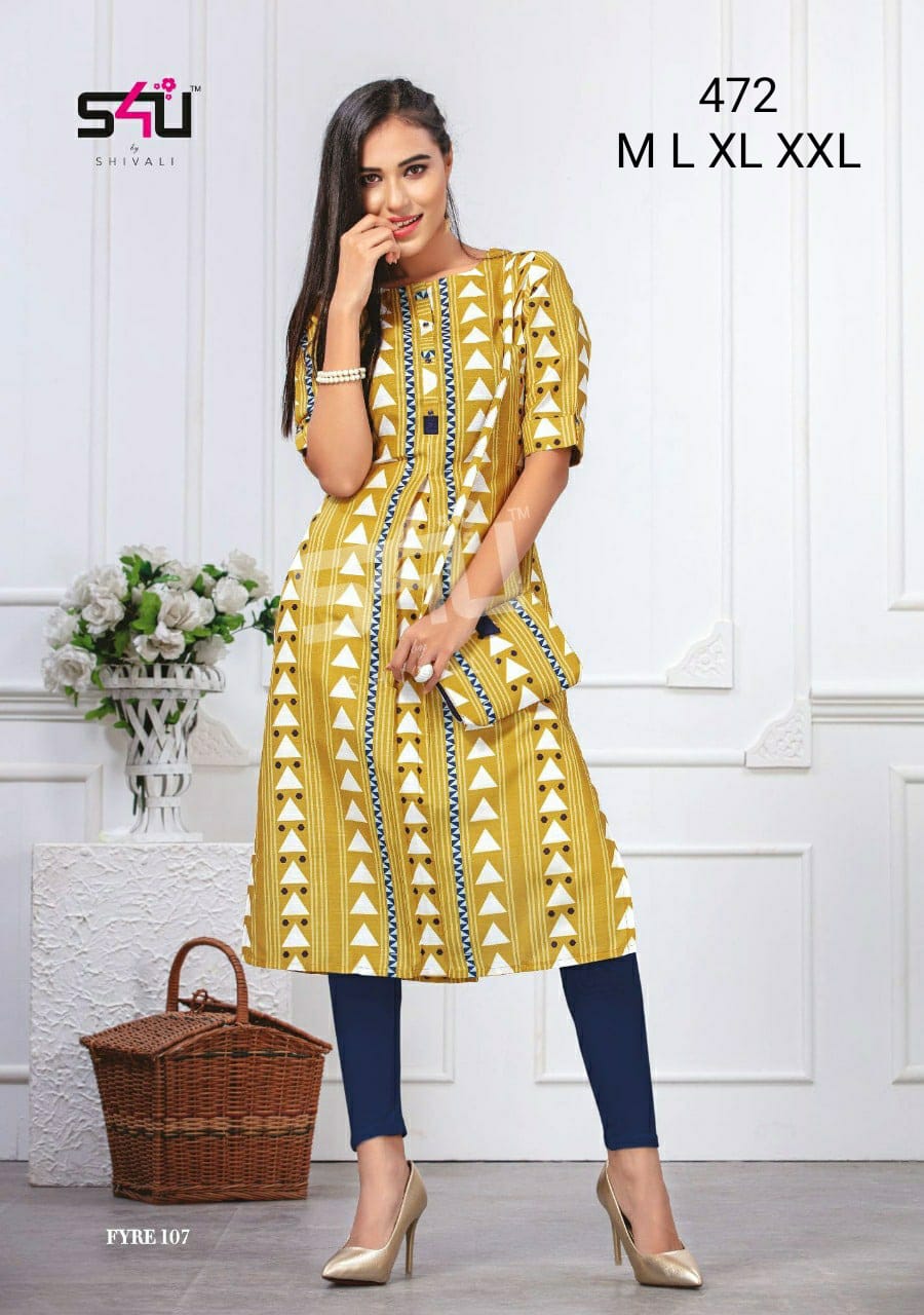 s4u s4u 472 fancy garceful look kurti size set