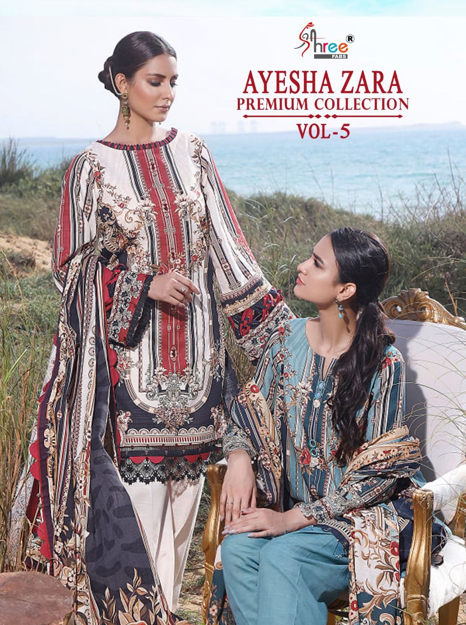 shree fab ayesha zara premium collection vol 5 cotton  astonishing salwar suit with cotton dupatta catalog